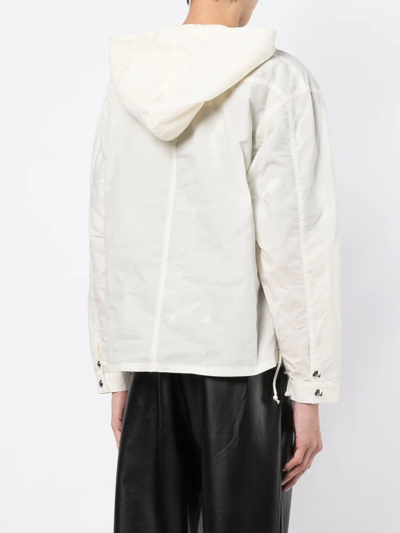 Shop Youths In Balaclava Cotton Lace-up Hooded Pullover In Weiss
