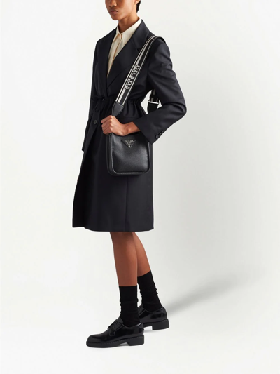 Shop Prada Mini Logo-embellished Shoulder Bag In Black