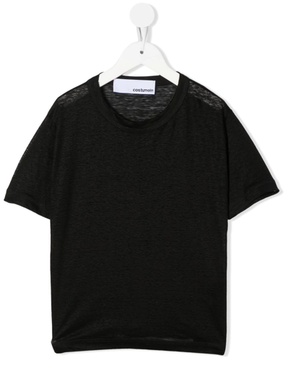 Shop Costumein Short-sleeve Linen T-shirt In Schwarz