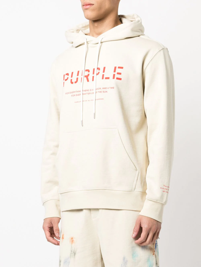 Purple Brand Stencil Logo-print Hoodie In Neutrals