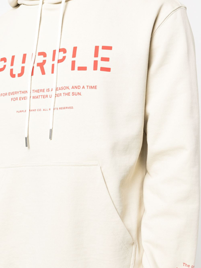 Purple Brand Stencil Logo-print Hoodie In Neutrals