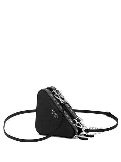 Shop Prada Mini Triangle Crossbody Bag In Black