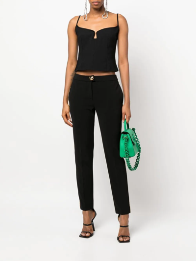 Moschino Tapered Side-stripe Trousers In Schwarz