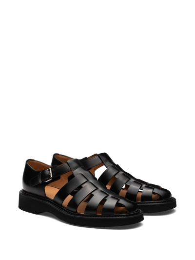 Church's Fisherman Nevada Leather Sandals In Black