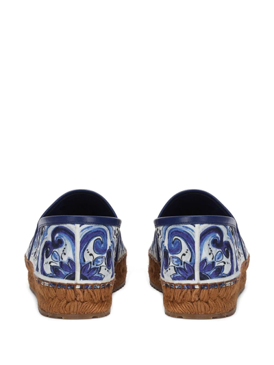 Shop Dolce & Gabbana Tile-print Espadrilles In Blue