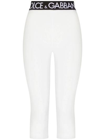 White cotton cropped outlet leggings