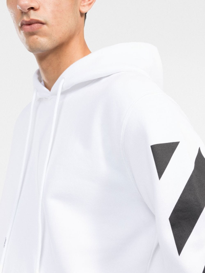 Shop Off-white Diag Arrow Hoodie In Weiss