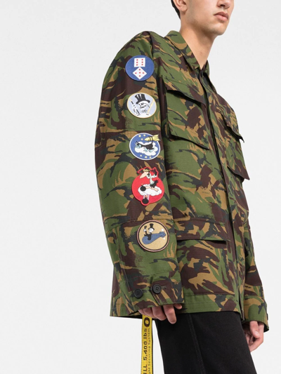 Shop Off-white Camouflage Field Jacket In Grün