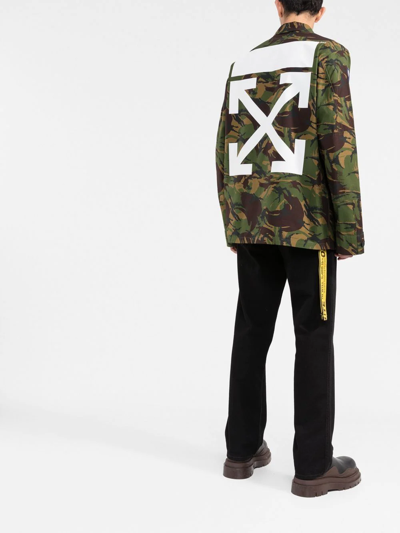 Shop Off-white Camouflage Field Jacket In Grün