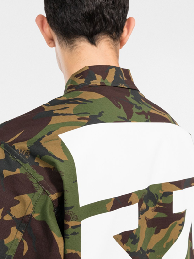 Off-white Green Camou Patch Field Jacket In Grün