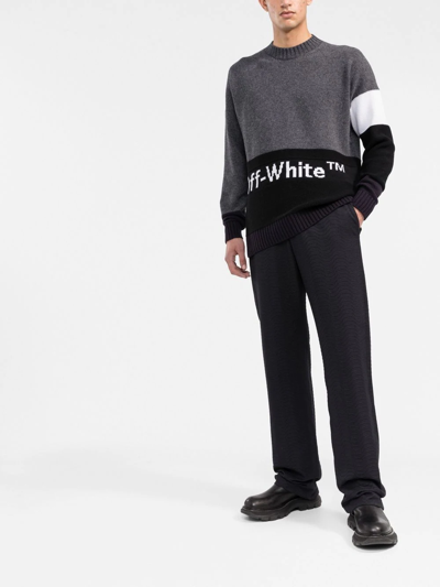Off-white Fw20 Logo Printing Sweater Men Grey In Grau