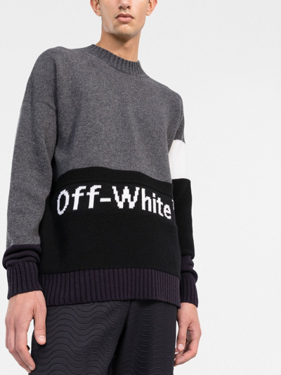 Off-white Fw20 Logo Printing Sweater Men Grey In Grau
