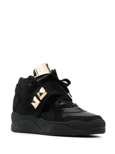 Shop Philipp Plein Rock-stud Low-top Sneakers In Black