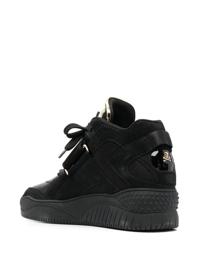 Shop Philipp Plein Rock-stud Low-top Sneakers In Black