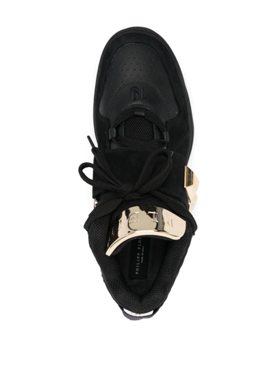 Shop Philipp Plein Rock-stud Low-top Sneakers In Black