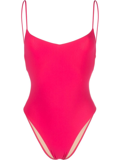 Shop Lido Strap Detail Swimsuit In Pink