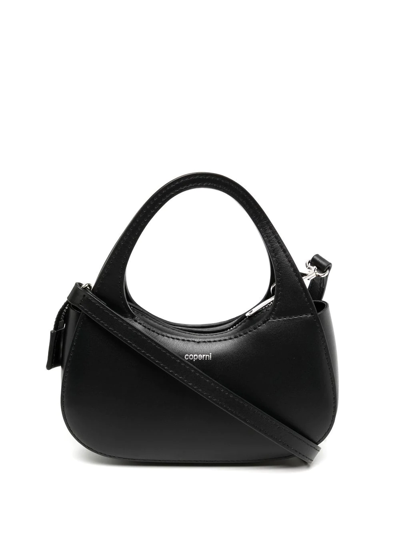 Shop Coperni Micro Swipe Leather Tote Bag In Black