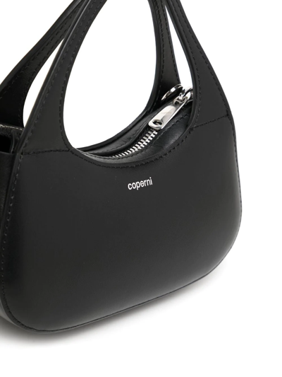 Shop Coperni Micro Swipe Leather Tote Bag In Black