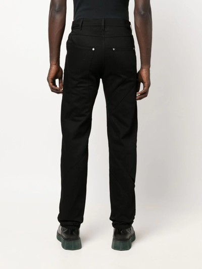 Shop Heliot Emil Cut-out Straight-leg Jeans In Black