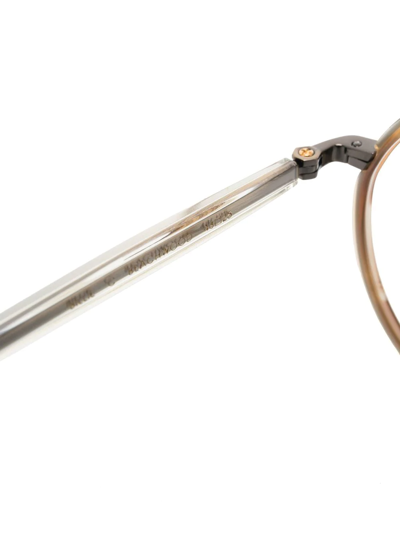 Shop Garrett Leight Round-frame Glasses In Gold