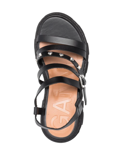 Shop Ganni Chunky Open-toe Sandals In Schwarz