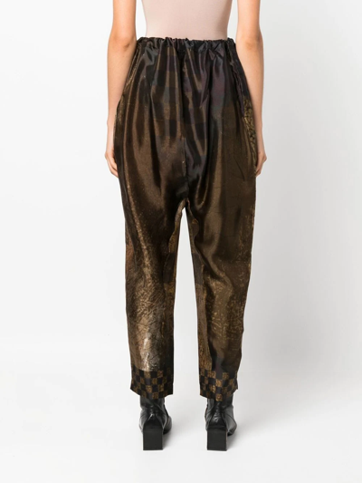 Shop Masnada Silk Tapered Trousers In Schwarz