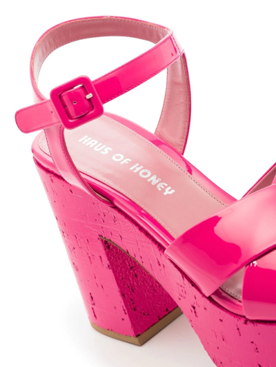 Shop Haus Of Honey Lacquer Doll 125mm Platform Sandals In Rosa