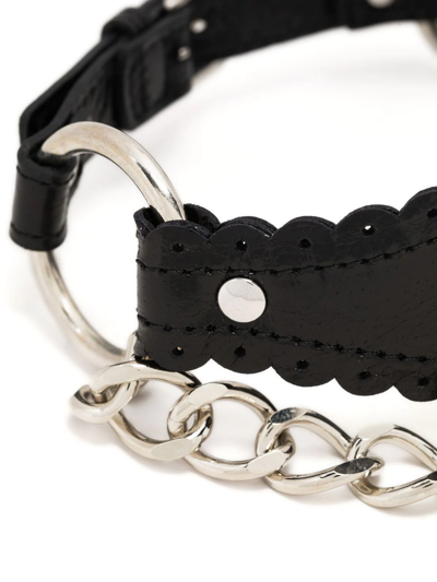 Shop Alessandra Rich Leather Chain-detail Choker In Schwarz