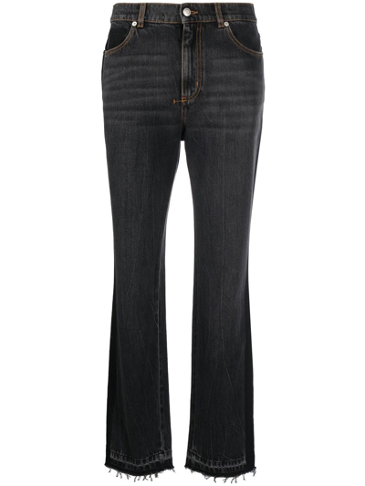 Alexander Mcqueen Alexander Mc Queen Slim Black Bell Bottom Jeans In Schwarz
