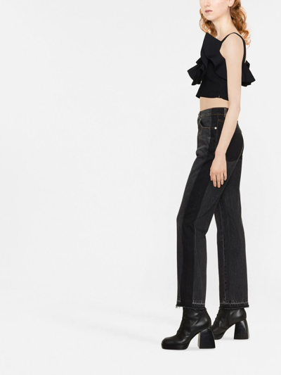 Shop Alexander Mcqueen High-waist Bootcut Jeans In Schwarz