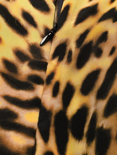 Shop Stella Mccartney Leopard-print Silk Flounce Dress In Nude