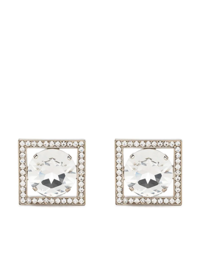 Shop Alessandra Rich Crystal-embellished Stud Earrings In Silber