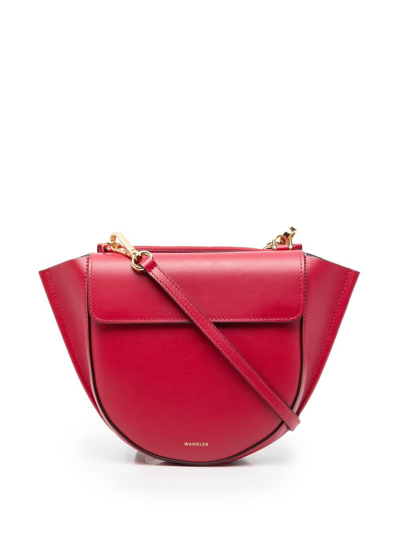 Shop Wandler Mini Hortensia Leather Bag In Rot