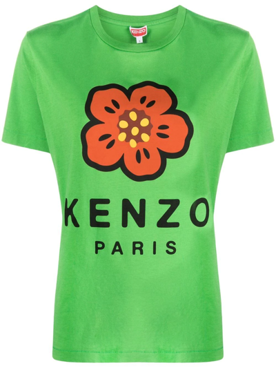 Shop Kenzo Boke Flower Logo-print T-shirt In Grün