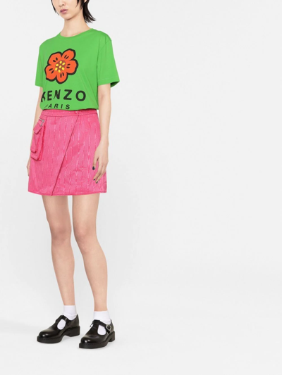 Shop Kenzo Boke Flower Logo-print T-shirt In Grün
