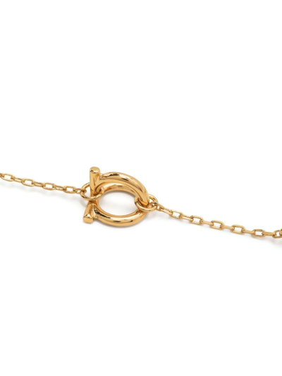 Ferragamo Bead-detail Rolo-chain Necklace In Gold