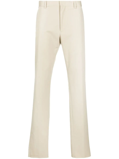 Zegna Straight-leg Cotton Trousers In Nude