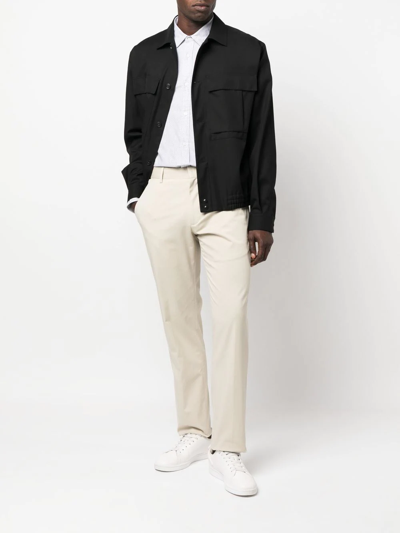 Zegna Straight-leg Cotton Trousers In Nude