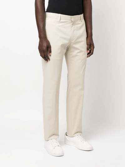 Zegna Straight-leg Cotton Trousers In Nude