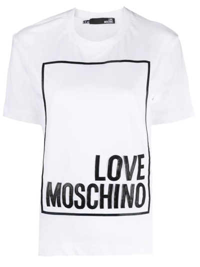 Shop Love Moschino Logo-print T-shirt In Weiss
