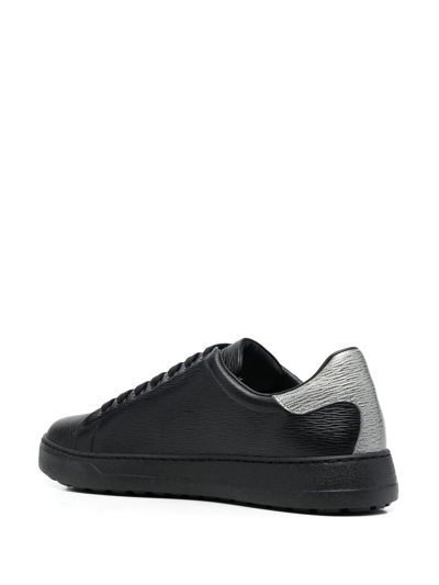 Shop Ferragamo Gancini Logo-print Low-top Sneakers In Black