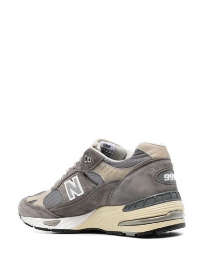 New Balance Logo-patch Lace-up Sneakers In Grau