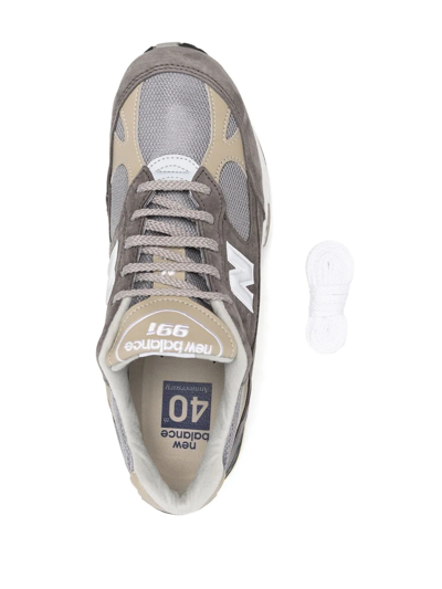 New Balance Logo-patch Lace-up Sneakers In Grau