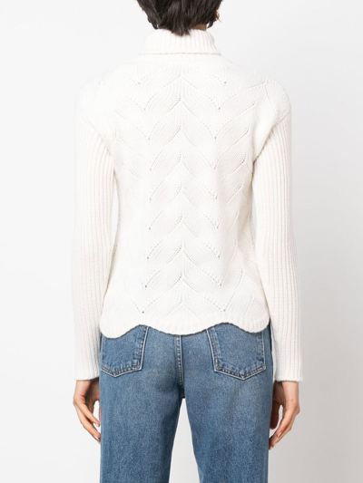 Shop Liska Pointelle-knit Jumper In Weiss
