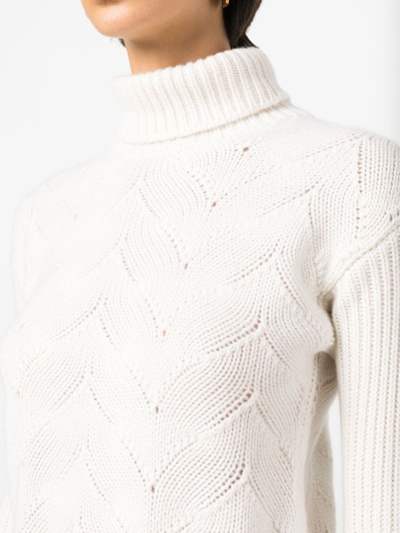 Shop Liska Pointelle-knit Jumper In Weiss