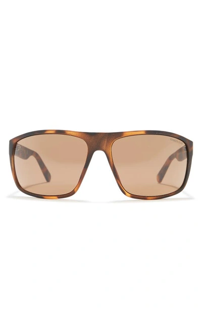 Kenneth Cole 66mm Rectangle Sunglasses In Dark Havana / Brown