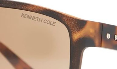 Kenneth Cole 66mm Rectangle Sunglasses In Dark Havana / Brown