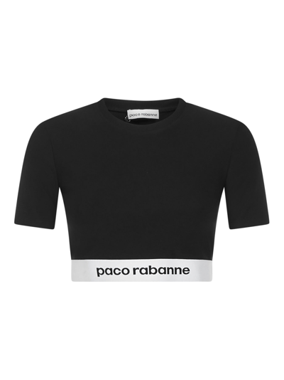 Shop Paco Rabanne Top In Black