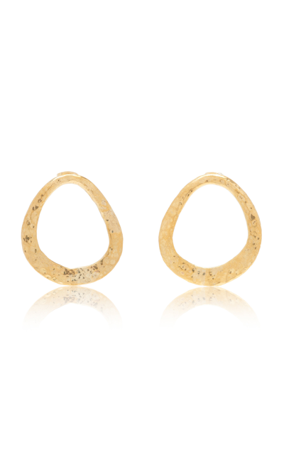 Shop Ulla Johnson Women's Hammered Stud Brass Earrings In Gold