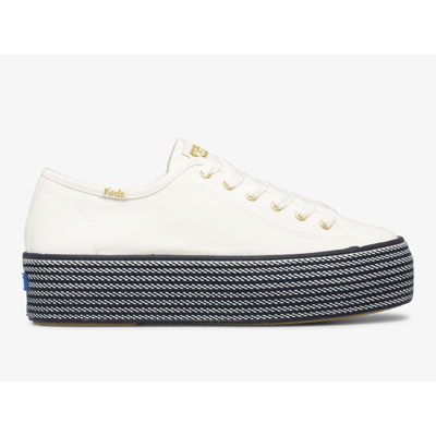 Shop Keds Triple Up Webbing Canvas In White Navy